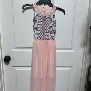 Pink girls long dress